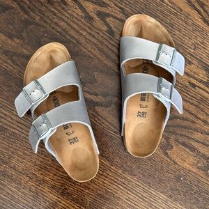 Birkenstock Metallic Gray Double Strap Sandals size 37